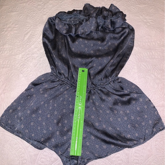 Satin Blue Romper - Picture 3 of 5